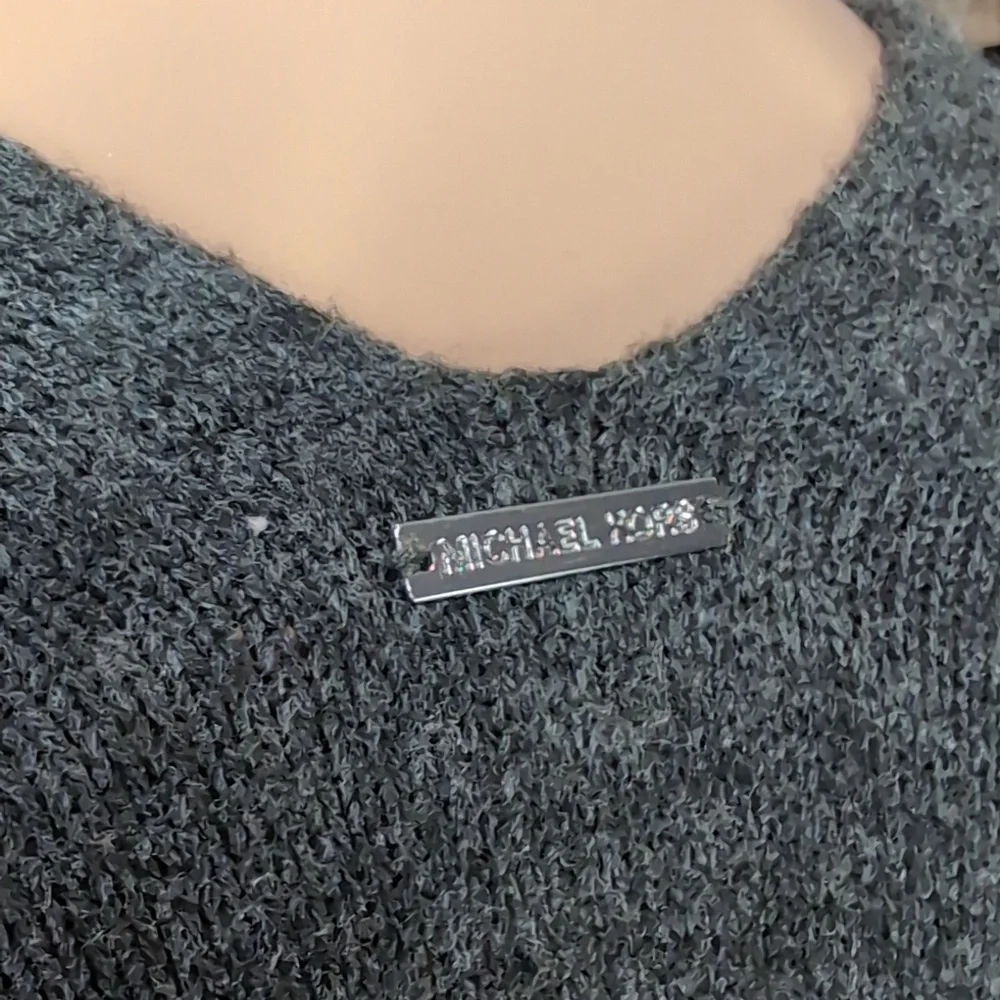 Michael Kors Charcoal Grey Knit Poncho Lace Up Grommet Cape Sweater Womens O/S - Picture 9 of 14